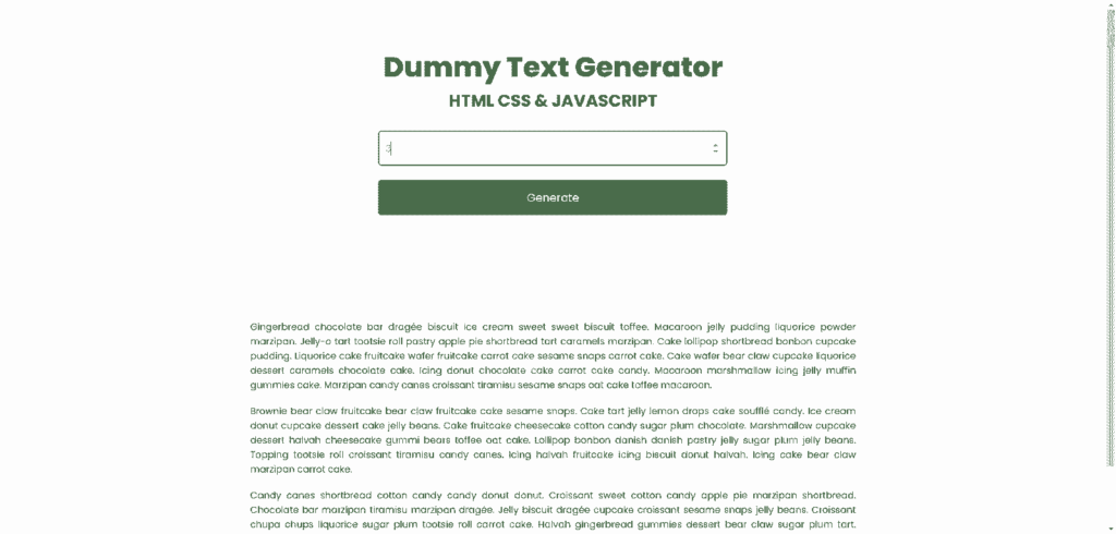 Dummy Text Generator in JavaScript - SyntaxMart